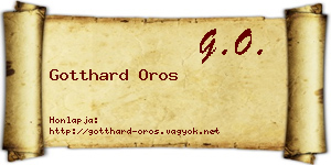 Gotthard Oros névjegykártya